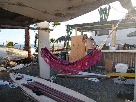 First project of the day: hammock hanging!