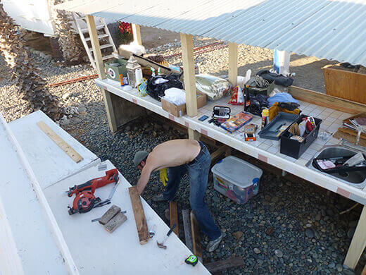 Building out the storage area in the kitchen