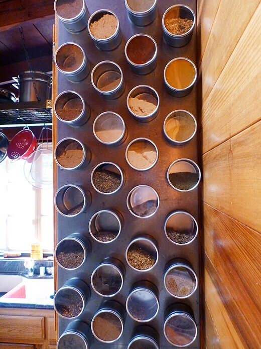 DIY vertical magnetic spice rack