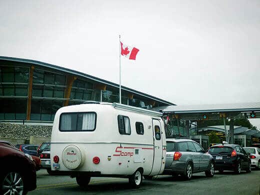 Crossing the border from Washington to British Columbia