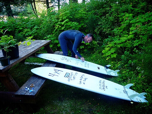 Surfing on Vancouver Island.