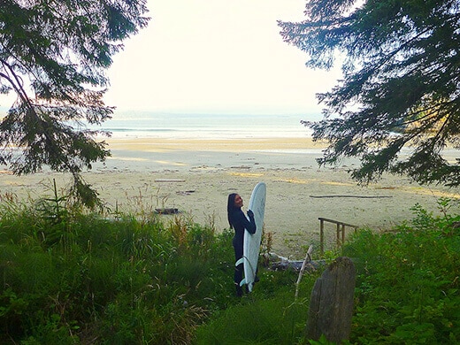 Surfing on Long Beach.