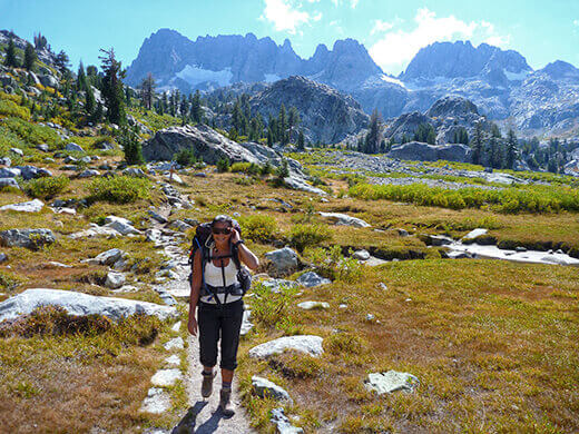 Hiking out of Ediza Lake