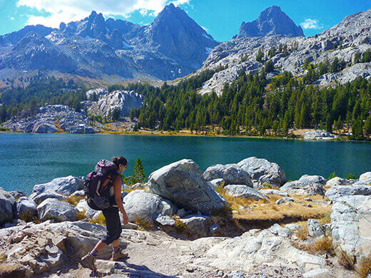Hiking out of Ediza Lake