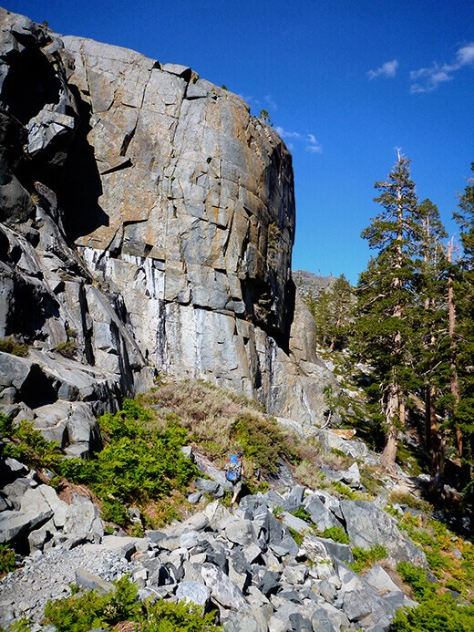 Granite wall on the Shadow Creek trail