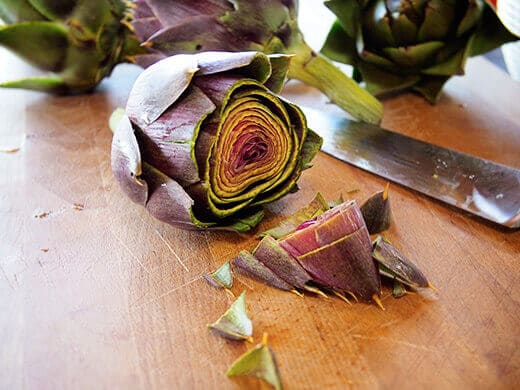 Cut off the top of the artichoke