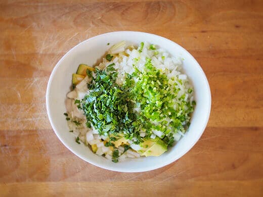 Add all the ingredients to a bowl and mash together with a fork