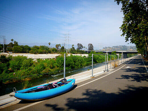 Elysian Valley bike path on the LA River