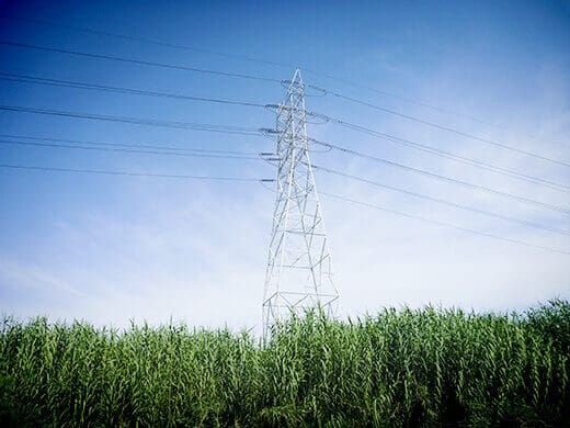 Utility lines along the Los Angeles River