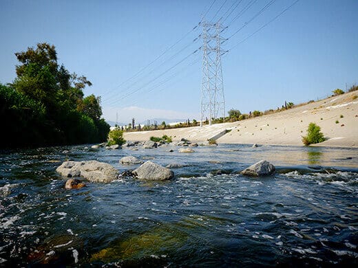 Boulder garden on the Los Angeles River