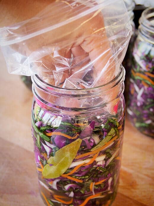 Line the jar with a zip-top bag