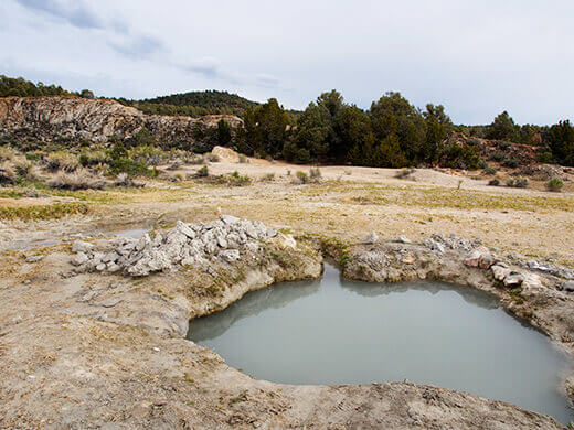 Lower pool at Travertine Hot Springs
