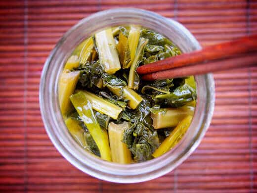 Vietnamese pickled mustard greens (cải chua)