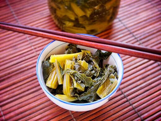 Vietnamese pickled mustard greens (cải chua)