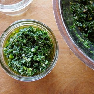 Carrot top chimichurri