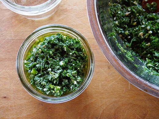 Carrot top chimichurri