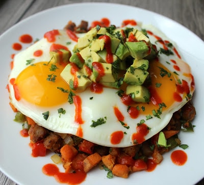 sweet-potato-hash-with-chicken-sausage-and-fried-eggs