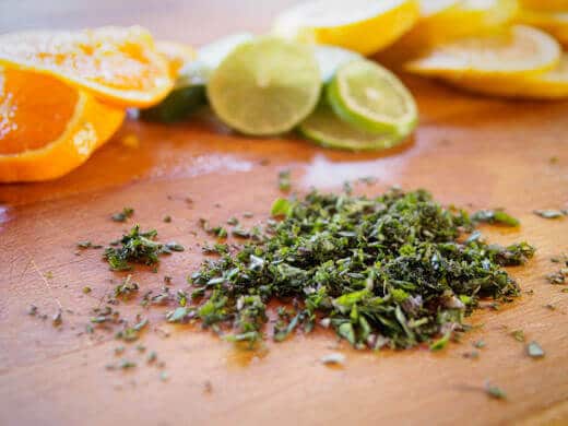 Minced basil