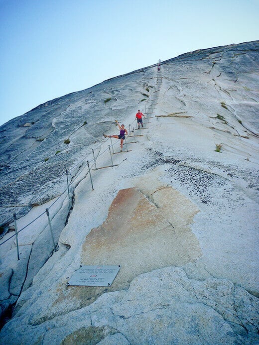 Descending the cables