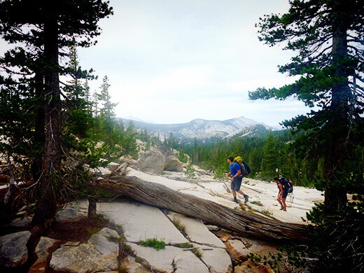 Cross-country hike from trailhead to Raisin Lake