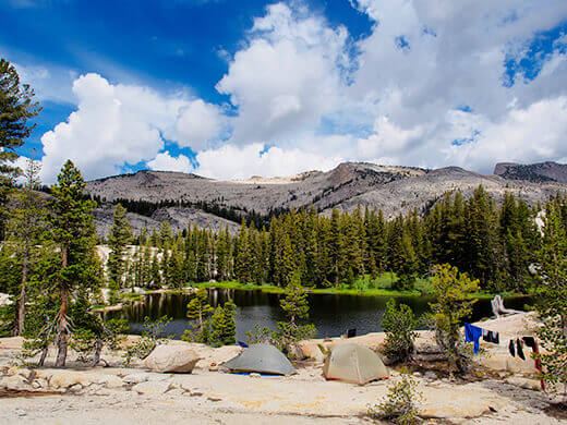 Our campsite at Raisin Lake