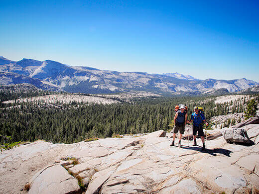 Hiking on the May Lake trail