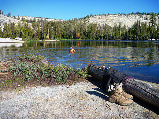 A swim in Sunrise Lake