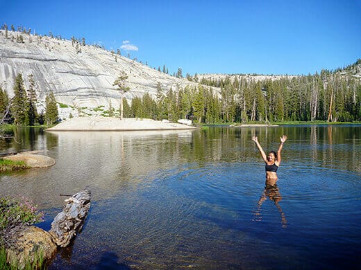 A swim in Sunrise Lake