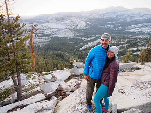 On a ridge overlooking Yosemite Valley