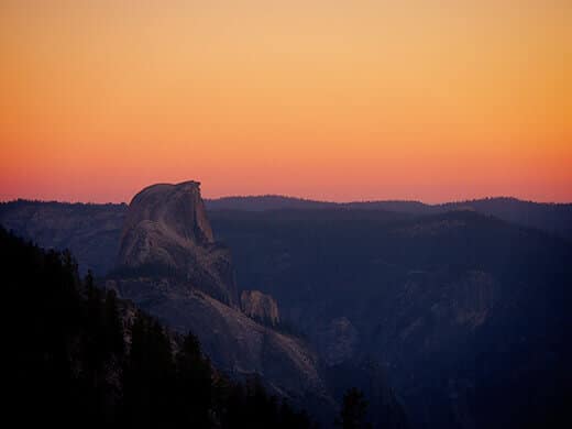 Half Dome at dusk