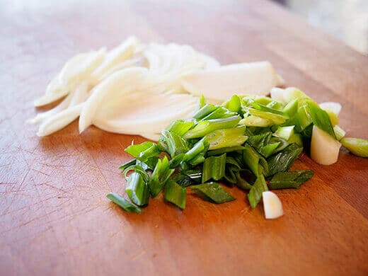 Sliced onions