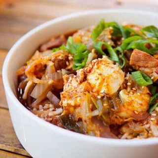 Homemade kimchi jjigae (kimchi stew)