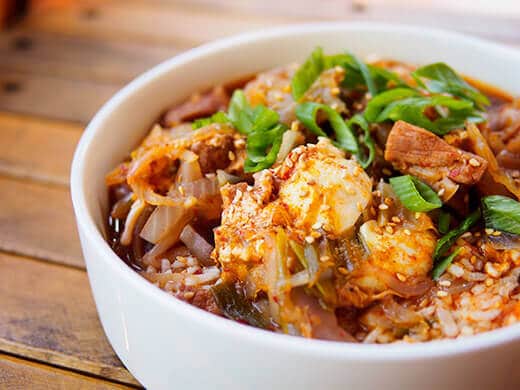 Homemade kimchi jjigae (kimchi stew)