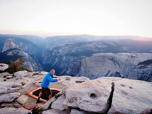 Setting up camp on Cloud's Rest
