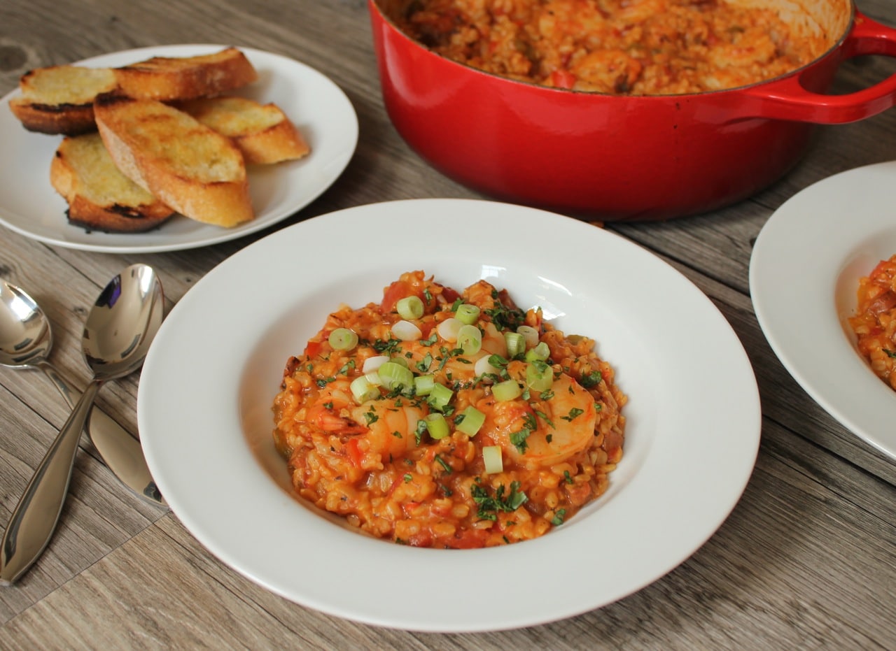 brown-rice-jambalaya-with-shrimp-chicken-sausage-and-bell-peppers-1