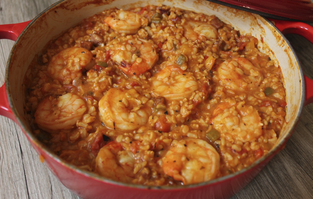 brown-rice-jambalaya-with-shrimp-chicken-sausage-and-bell-peppers-step-6