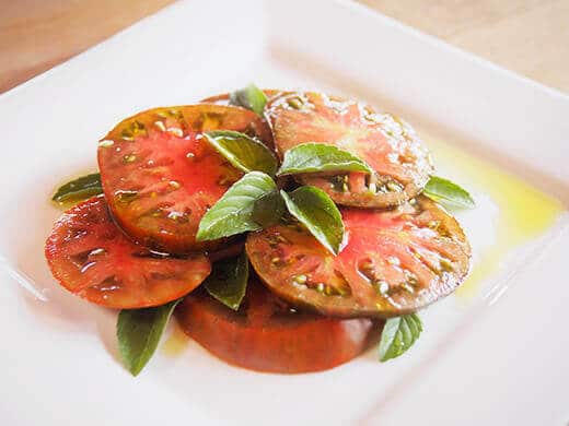 Basil on tomatoes