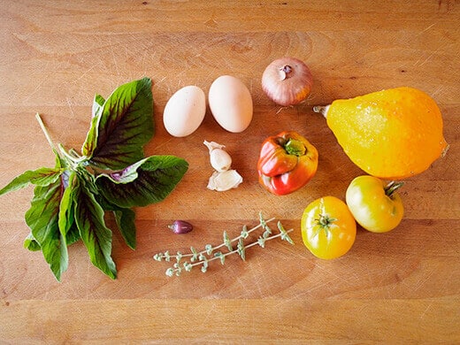 Freshly harvested from the garden