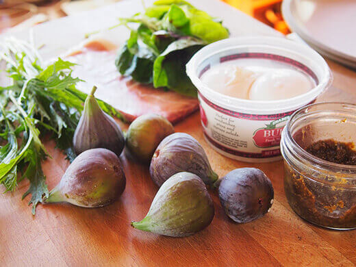 Seasonal summer salad ingredients