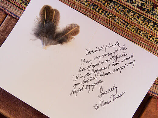 Sympathy card from Gisele's vet