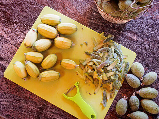 Peel 10 to 15 feijoas
