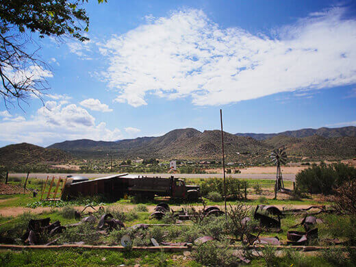Looking out over the town of Hackberry