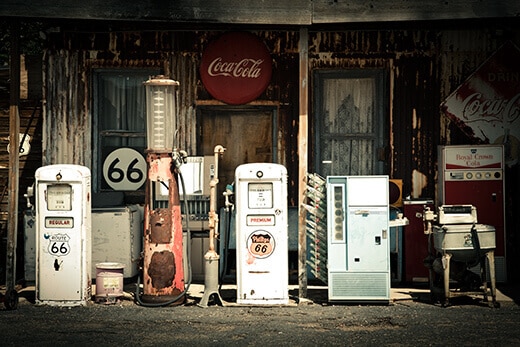 Vintage gas pumps