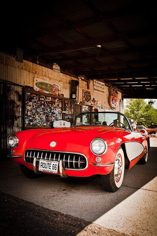 Cherry red Corvette