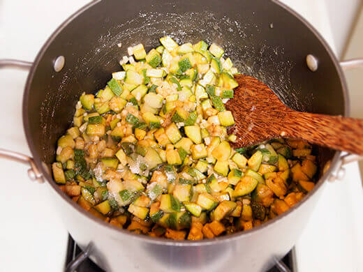Combine all ingredients in a large, wide saucepan