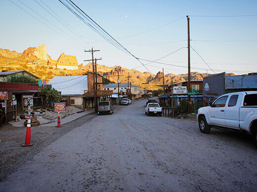A deserted street in Oatman