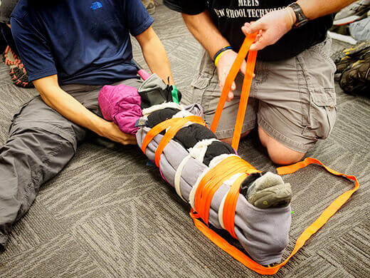 Improvised backcountry splint