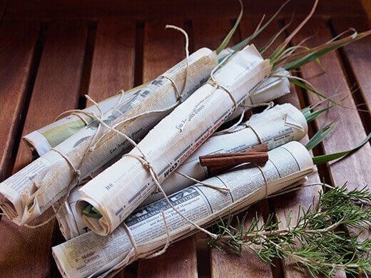 Homemade herb and spice fire starters