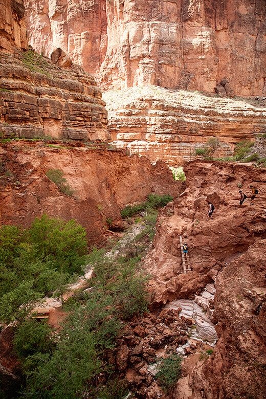 Hiking down to Beaver Falls