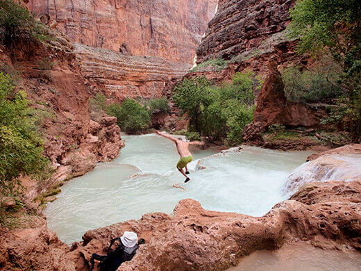 Cliff jumping at Beaver Falls